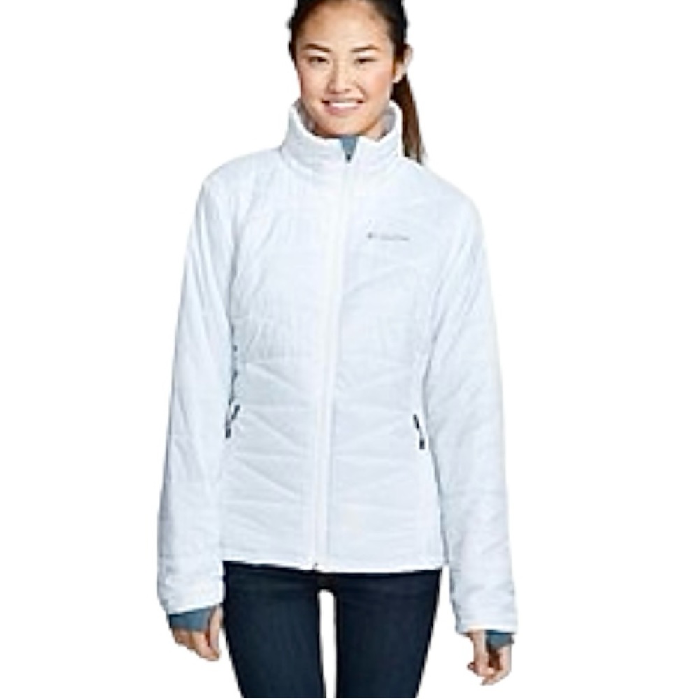 Columbia Mighty Lite III Insulated Windowpane White Jacket Women's Size Small - Picture 1 of 13